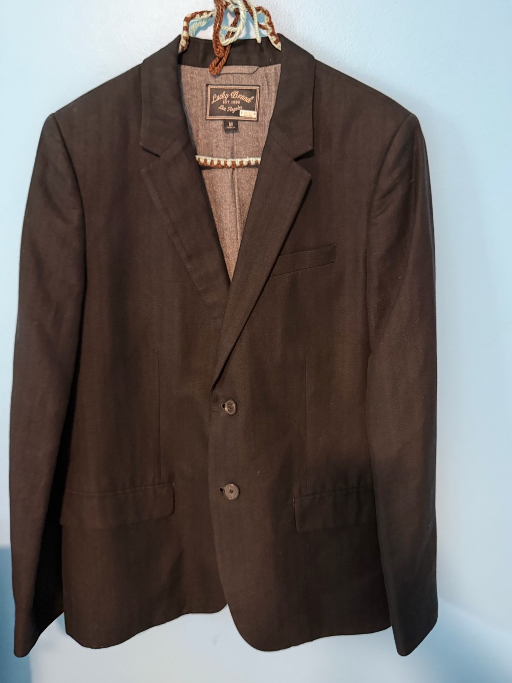 Lucky Brand Men's Dark Black Two-Button Sport Coat